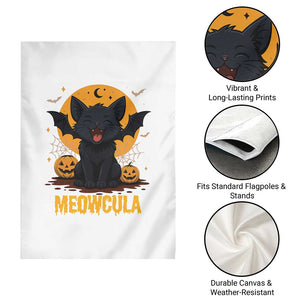 Black Cat Halloween Garden Flag Meowcula Cute Smilling With Bat TS12 Print Your Wear