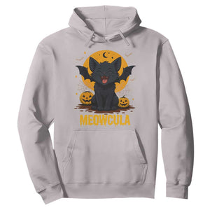 Black Cat Halloween Hoodie Meowcula Cute Smilling With Bat TS12 Ice Gray Print Your Wear