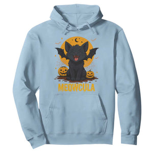 Black Cat Halloween Hoodie Meowcula Cute Smilling With Bat TS12 Light Blue Print Your Wear