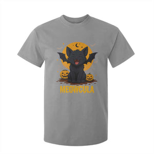 Black Cat Halloween T Shirt For Kid Meowcula Cute Smilling With Bat TS12 Sport Gray Print Your Wear