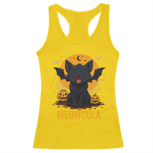 Black Cat Halloween Racerback Tank Top Meowcula Cute Smilling With Bat TS12 Daisy Print Your Wear