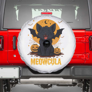 Black Cat Halloween Spare Tire Cover Meowcula Cute Smilling With Bat TS12 White Print Your Wear