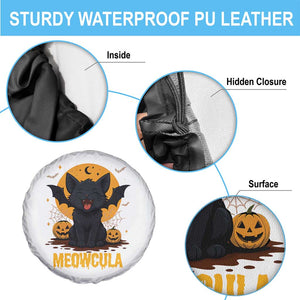Black Cat Halloween Spare Tire Cover Meowcula Cute Smilling With Bat TS12 Print Your Wear