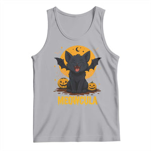 Black Cat Halloween Tank Top Meowcula Cute Smilling With Bat TS12 Athletic Heather Print Your Wear