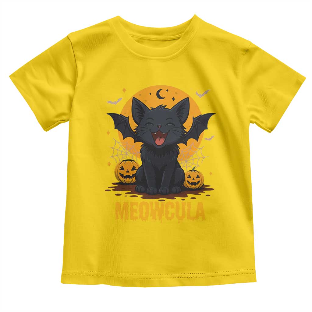 Black Cat Halloween Toddler T Shirt Meowcula Cute Smilling With Bat TS12 Daisy Print Your Wear