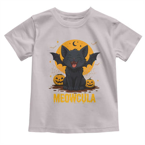 Black Cat Halloween Toddler T Shirt Meowcula Cute Smilling With Bat TS12 Ice Gray Print Your Wear
