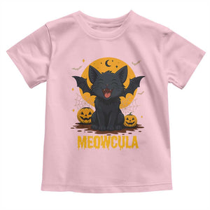 Black Cat Halloween Toddler T Shirt Meowcula Cute Smilling With Bat TS12 Light Pink Print Your Wear