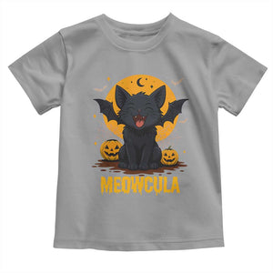 Black Cat Halloween Toddler T Shirt Meowcula Cute Smilling With Bat TS12 Sport Gray Print Your Wear