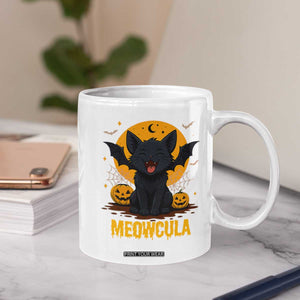Black Cat Halloween Coffee Mug Meowcula Cute Smilling With Bat TS12 Print Your Wear