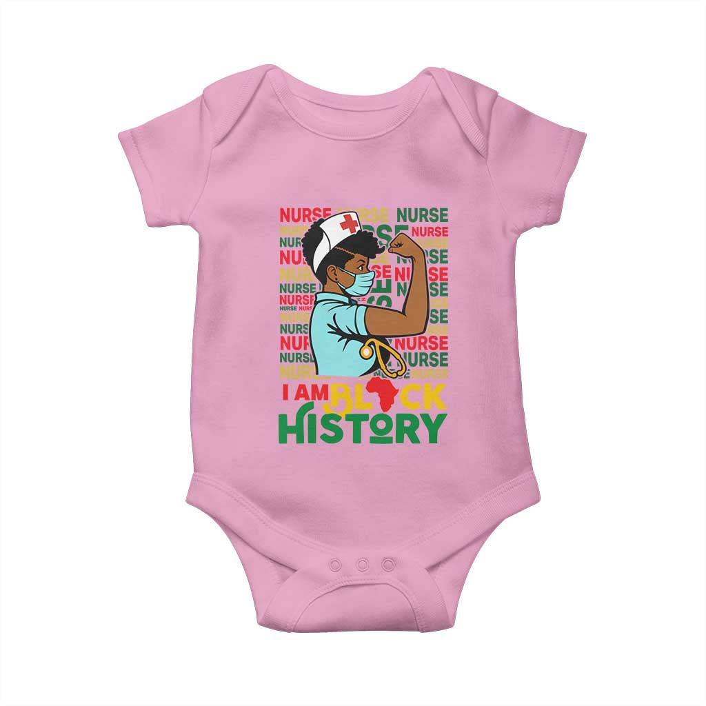 Nurse African American Baby Onesie I Am Black History Strong Feminism TS12 Light Pink Print Your Wear