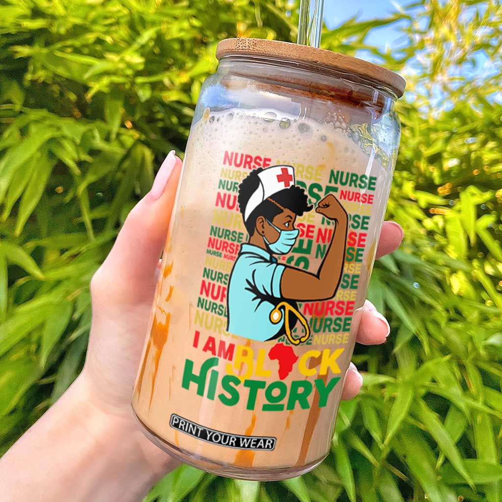 Nurse African American Glass Can I Am Black History Strong Feminism TS12 White Print Your Wear