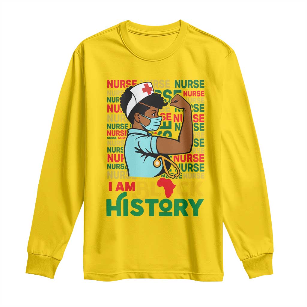 Nurse African American Long Sleeve Shirt I Am Black History Strong Feminism TS12 Daisy Print Your Wear