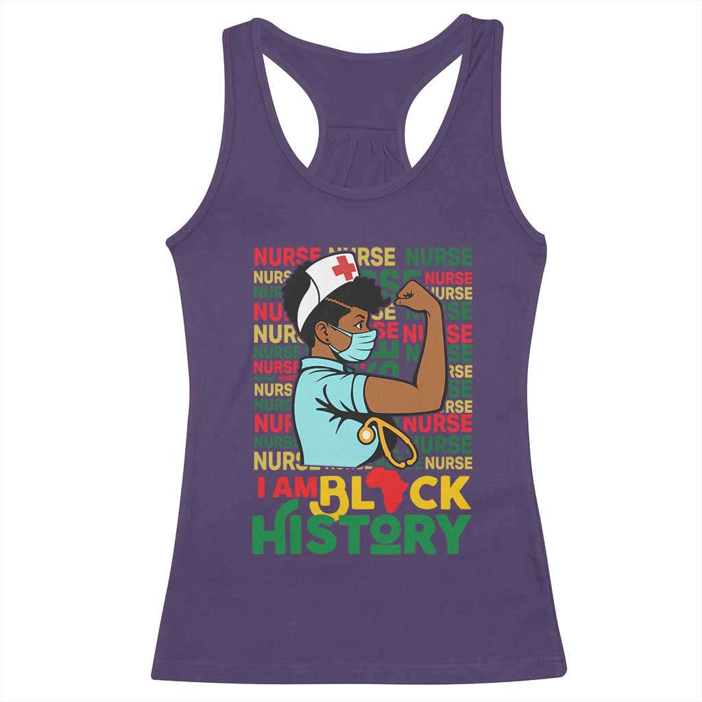 Nurse African American Racerback Tank Top I Am Black History Strong Feminism TS12 Purple Print Your Wear