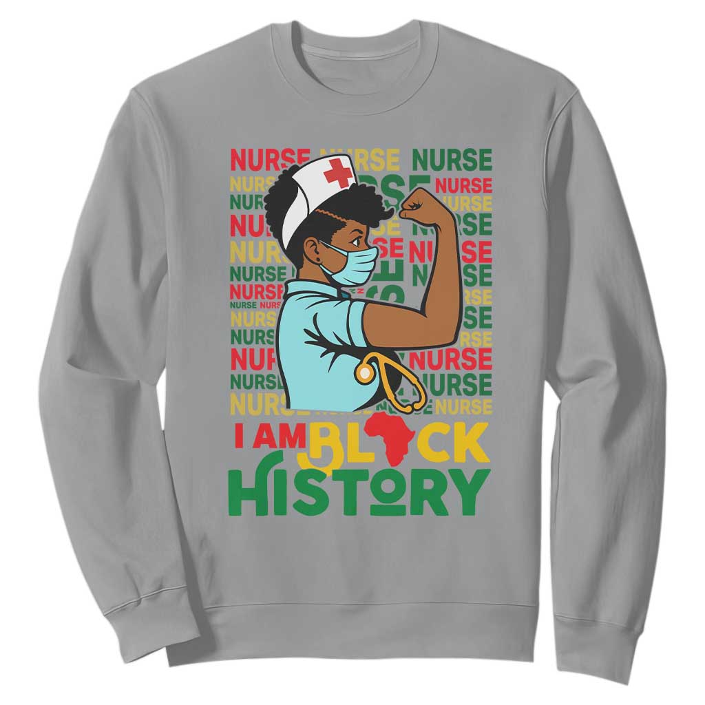 Nurse African American Sweatshirt I Am Black History Strong Feminism TS12 Sport Gray Print Your Wear
