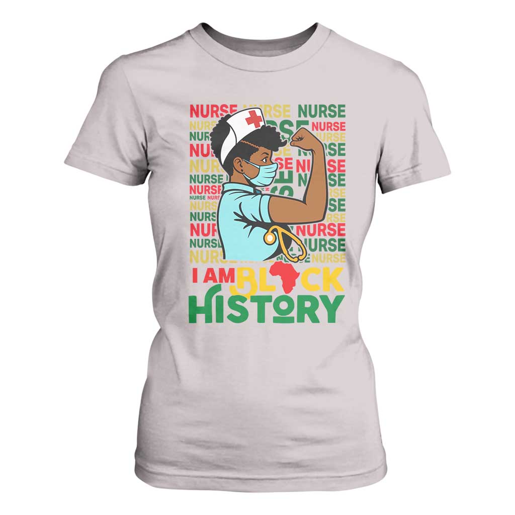 Nurse African American T Shirt For Women I Am Black History Strong Feminism TS12 Ice Gray Print Your Wear