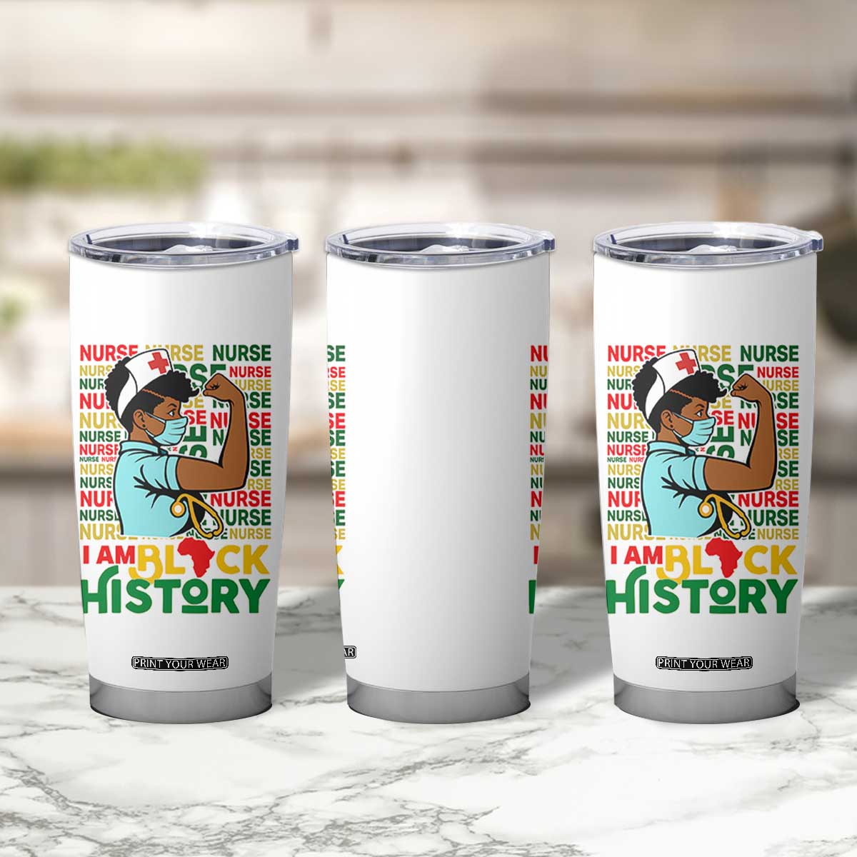 Nurse African American Tumbler Cup I Am Black History Strong Feminism TS12 Print Your Wear