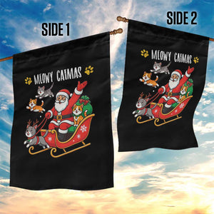 Funny Christmas Cat Garden Flag Meowy Catmas Santa Sleigh Xmas TS12 Print Your Wear