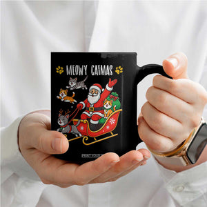 Funny Christmas Cat Coffee Mug Meowy Catmas Santa Sleigh Xmas TS12 Print Your Wear