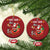 Funny Xmas Cat Christmas Ornament Meowy Catmas Santa Sleigh Xmas TS12 Circle Red Print Your Wear