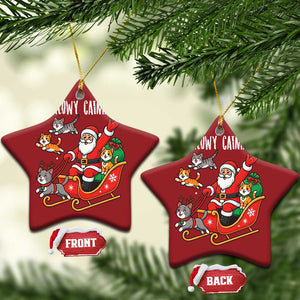 Funny Xmas Cat Christmas Ornament Meowy Catmas Santa Sleigh Xmas TS12 Star Red Print Your Wear