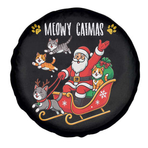 Funny Christmas Cat Spare Tire Cover Meowy Catmas Santa Sleigh Xmas TS12 Print Your Wear