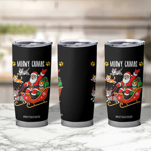 Funny Christmas Cat Tumbler Cup Meowy Catmas Santa Sleigh Xmas TS12 Print Your Wear