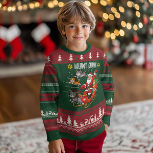 Funny Xmas Cat Ugly Christmas Sweater Meowy Catmas Santa Sleigh Xmas TS12 Christmas Print Your Wear
