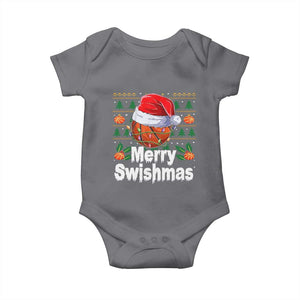 Basketball Christmas Baby Onesie Funny Merry Swishmas Sports TS12 Charcoal Print Your Wear