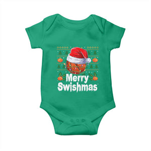 Basketball Christmas Baby Onesie Funny Merry Swishmas Sports TS12 Irish Green Print Your Wear