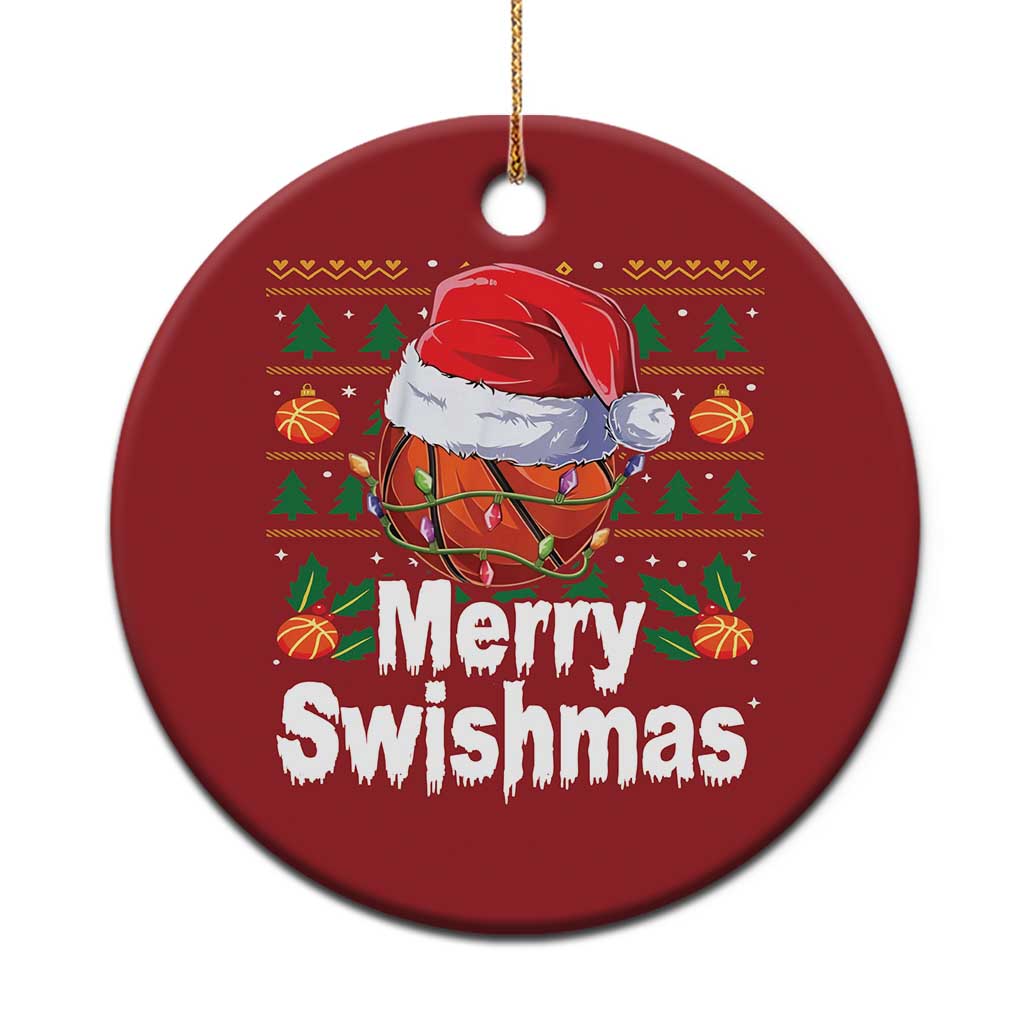 Basketball Xmas Christmas Ornament Funny Merry Swishmas Sports TS12 Print Your Wear