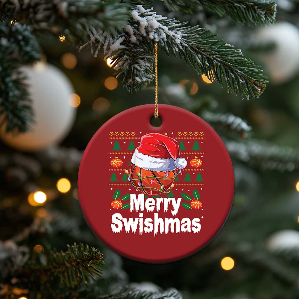 Basketball Xmas Christmas Ornament Funny Merry Swishmas Sports TS12 Print Your Wear