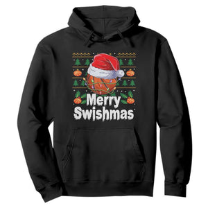 Basketball Christmas Hoodie Funny Merry Swishmas Sports TS12 Black Print Your Wear