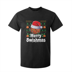 Basketball Christmas T Shirt For Kid Funny Merry Swishmas Sports TS12 Black Print Your Wear