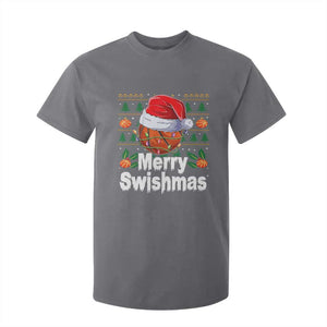 Basketball Christmas T Shirt For Kid Funny Merry Swishmas Sports TS12 Charcoal Print Your Wear