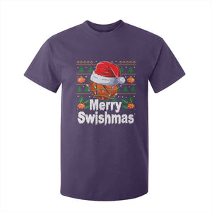 Basketball Christmas T Shirt For Kid Funny Merry Swishmas Sports TS12 Purple Print Your Wear