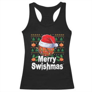 Basketball Christmas Racerback Tank Top Funny Merry Swishmas Sports TS12 Black Print Your Wear