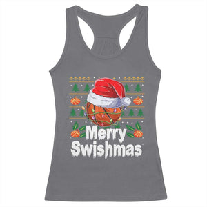 Basketball Christmas Racerback Tank Top Funny Merry Swishmas Sports TS12 Charcoal Print Your Wear