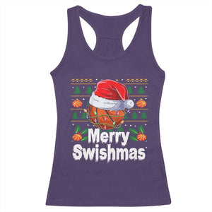Basketball Christmas Racerback Tank Top Funny Merry Swishmas Sports TS12 Purple Print Your Wear