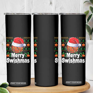 Basketball Christmas Skinny Tumbler Funny Merry Swishmas Sports TS12 Print Your Wear