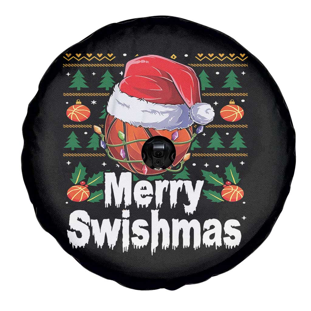 Basketball Christmas Spare Tire Cover Funny Merry Swishmas Sports TS12 Print Your Wear