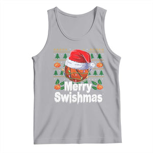 Basketball Christmas Tank Top Funny Merry Swishmas Sports TS12 Athletic Heather Print Your Wear