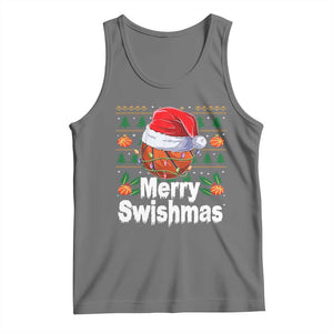 Basketball Christmas Tank Top Funny Merry Swishmas Sports TS12 Black Heather Print Your Wear