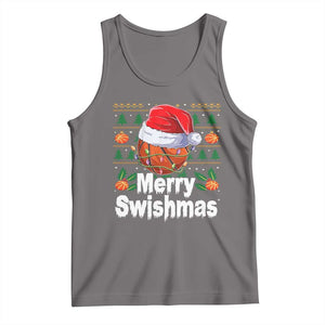 Basketball Christmas Tank Top Funny Merry Swishmas Sports TS12 Deep Heather Print Your Wear