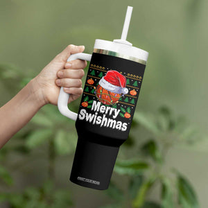 Basketball Christmas Tumbler With Handle Funny Merry Swishmas Sports TS12 Print Your Wear