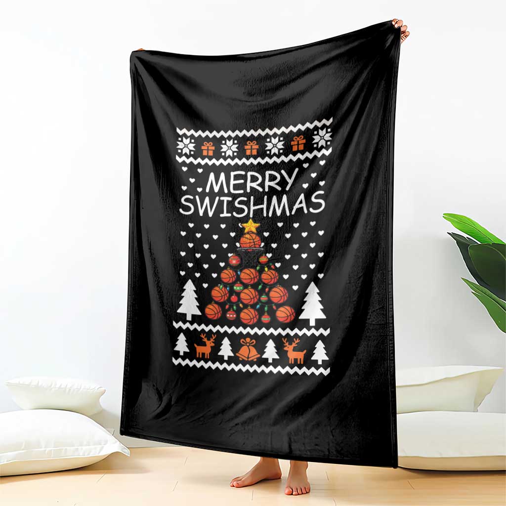 Basketball Merry Swishmas Throw Blanket Christmas Tree Sports TS12 Print Your Wear