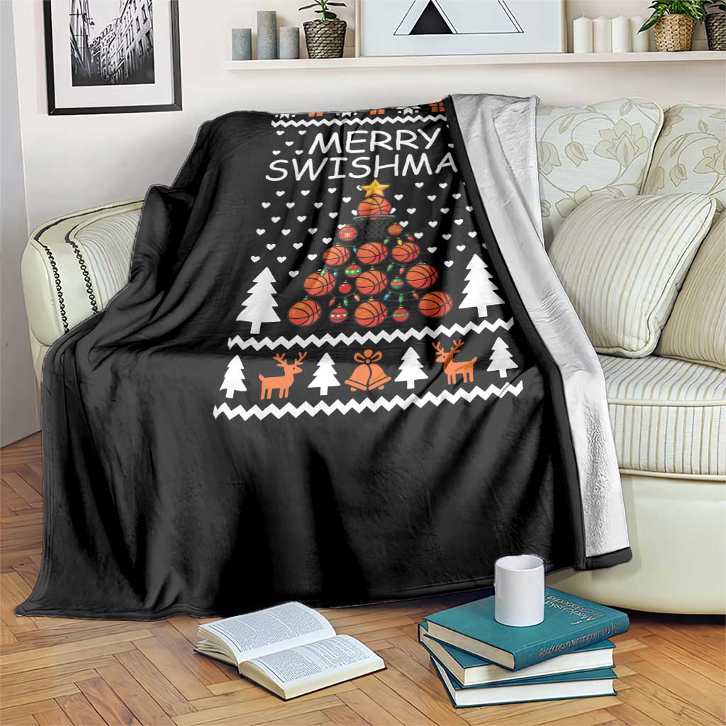 Basketball Merry Swishmas Throw Blanket Christmas Tree Sports TS12 Print Your Wear
