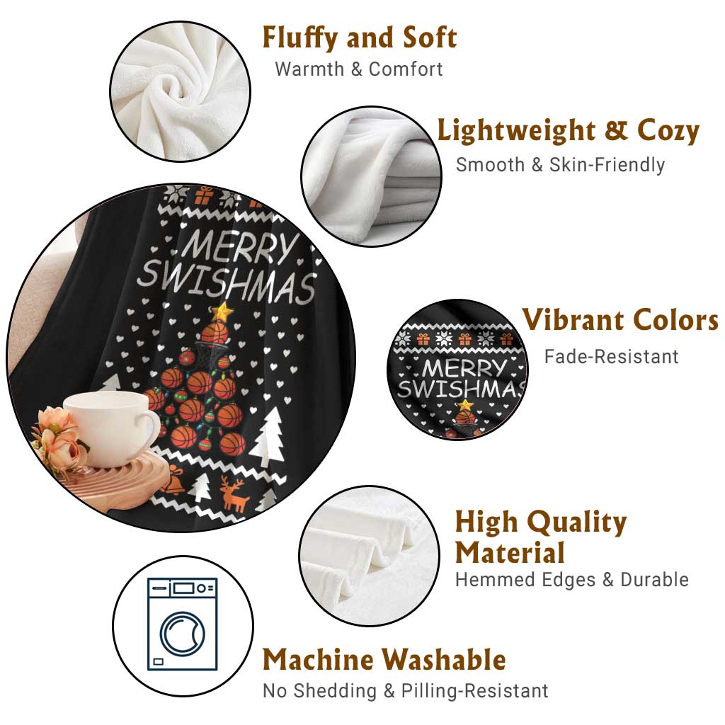 Basketball Merry Swishmas Throw Blanket Christmas Tree Sports TS12 Print Your Wear