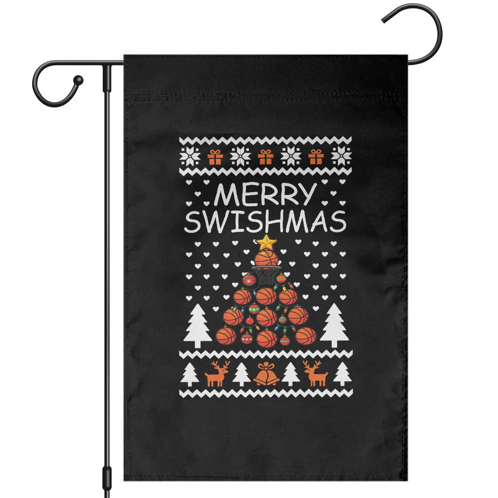 Basketball Merry Swishmas Garden Flag Christmas Tree Sports TS12 Black Print Your Wear