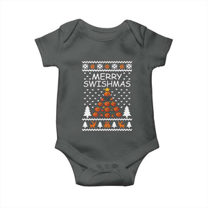 Basketball Merry Swishmas Baby Onesie Christmas Tree Sports TS12 Dark Heather Print Your Wear