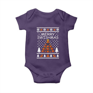 Basketball Merry Swishmas Baby Onesie Christmas Tree Sports TS12 Purple Print Your Wear
